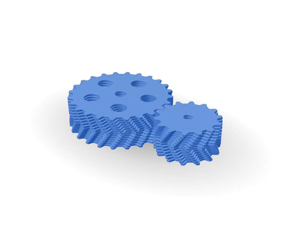 Herringbone Gear Pair in Cobalt
