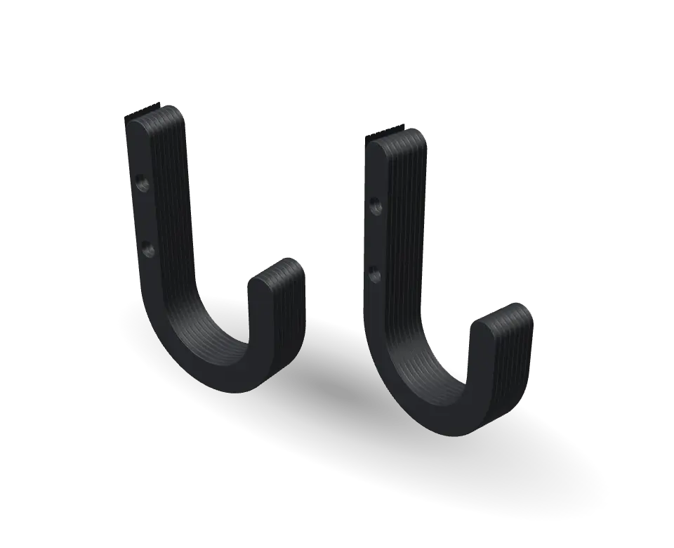 Screw-on Wall Hooks, set of 4 in Jet black