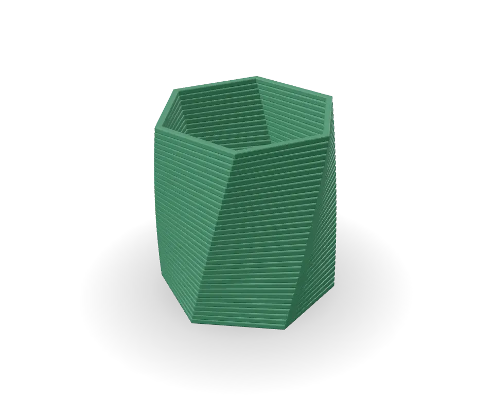 Twist Hex Planter in Racing green